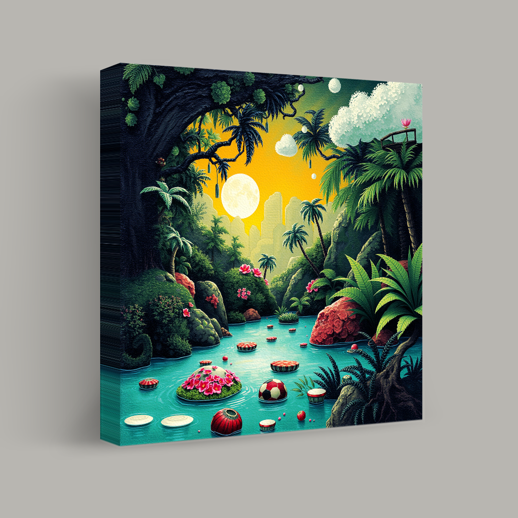 Moonlit Oasis with Floating Delights view 1