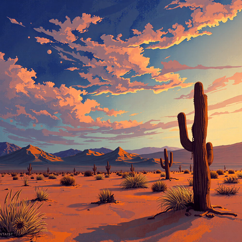 Dusk Over Arid Plains view 2
