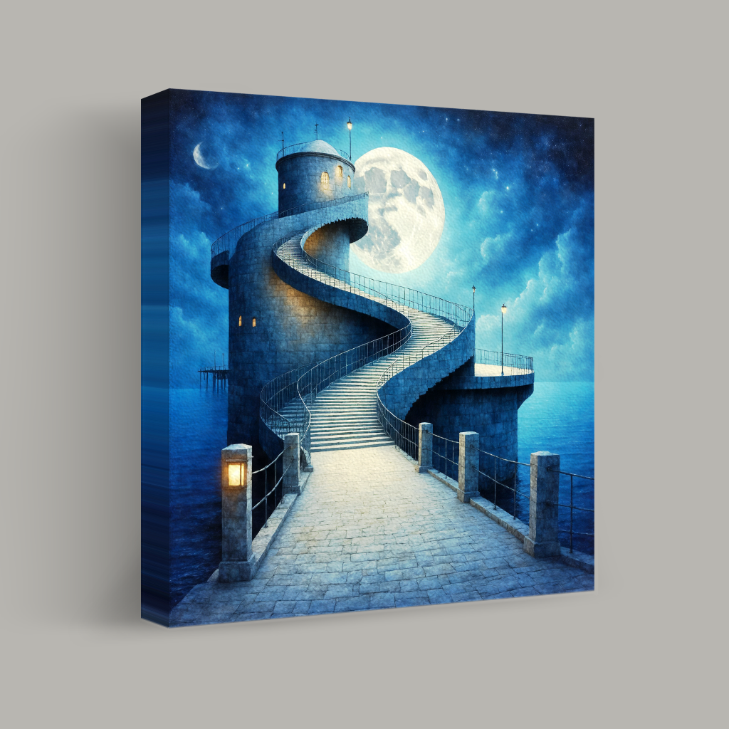 Moonlit Spiral Ascent view 1