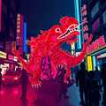 Neon Dragon in the Night Market thumbnail 2