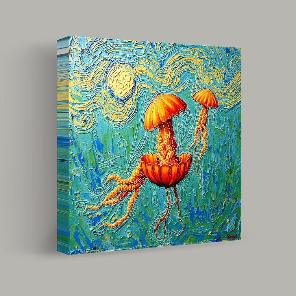 Jellyfish Waltz under a Starry Sea view 1
