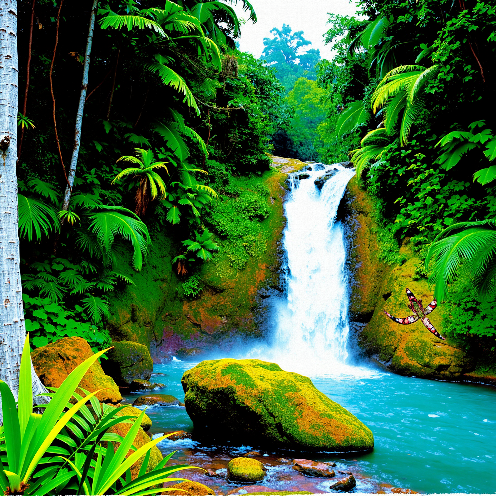 Cascade Amidst the Lush Canopy view 2