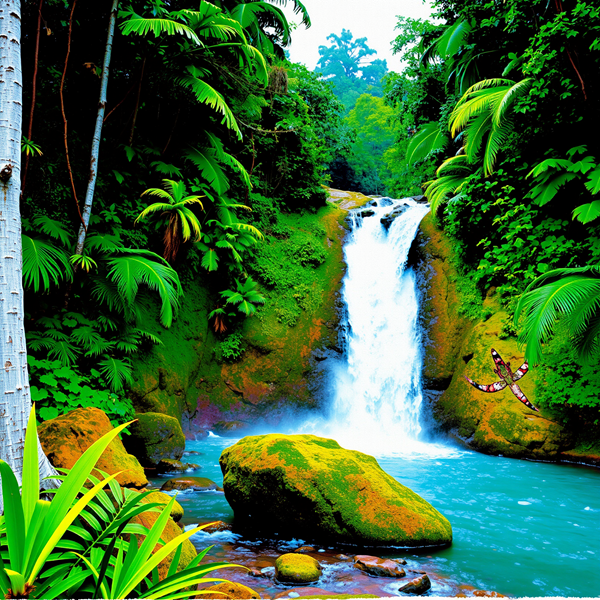 Cascade Amidst the Lush Canopy