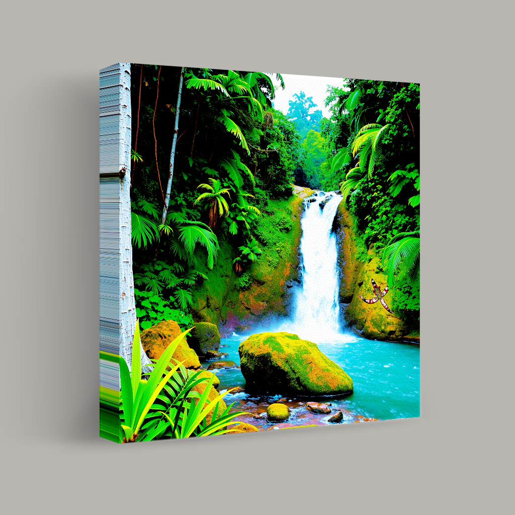 Cascade Amidst the Lush Canopy view 1