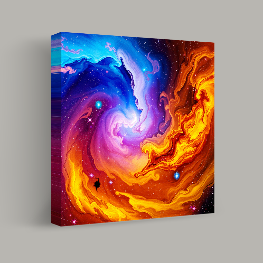 Celestial Dance of Flames and Waves view 1