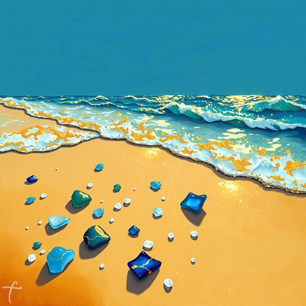 Ocean Gems on Sandy Shore