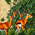 Antelopes in Verdant Foliage thumbnail 2