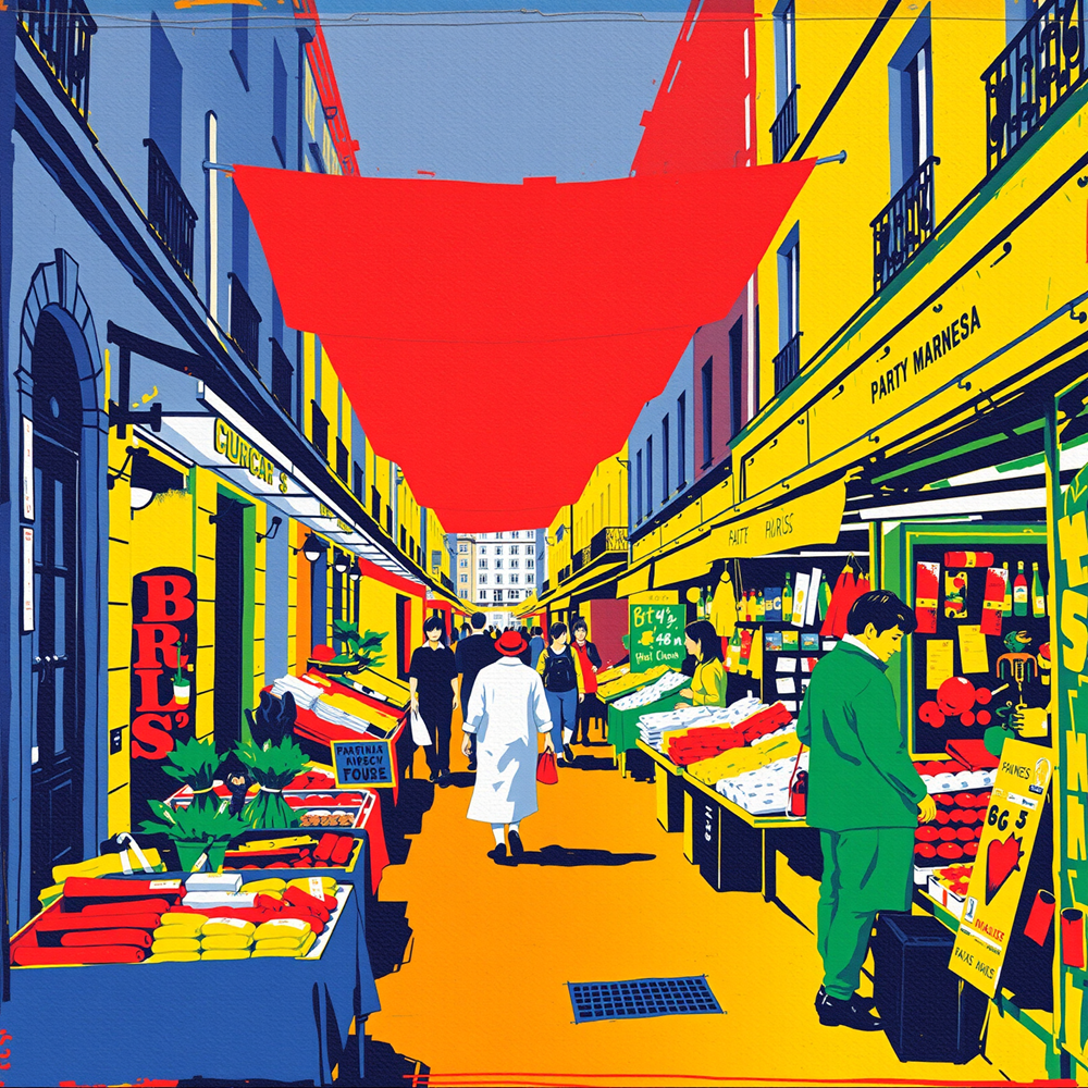 Vibrant Street Market view 2