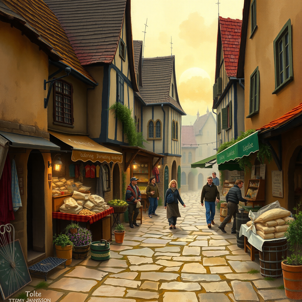 Strolling Through Cobblestone Market view 2