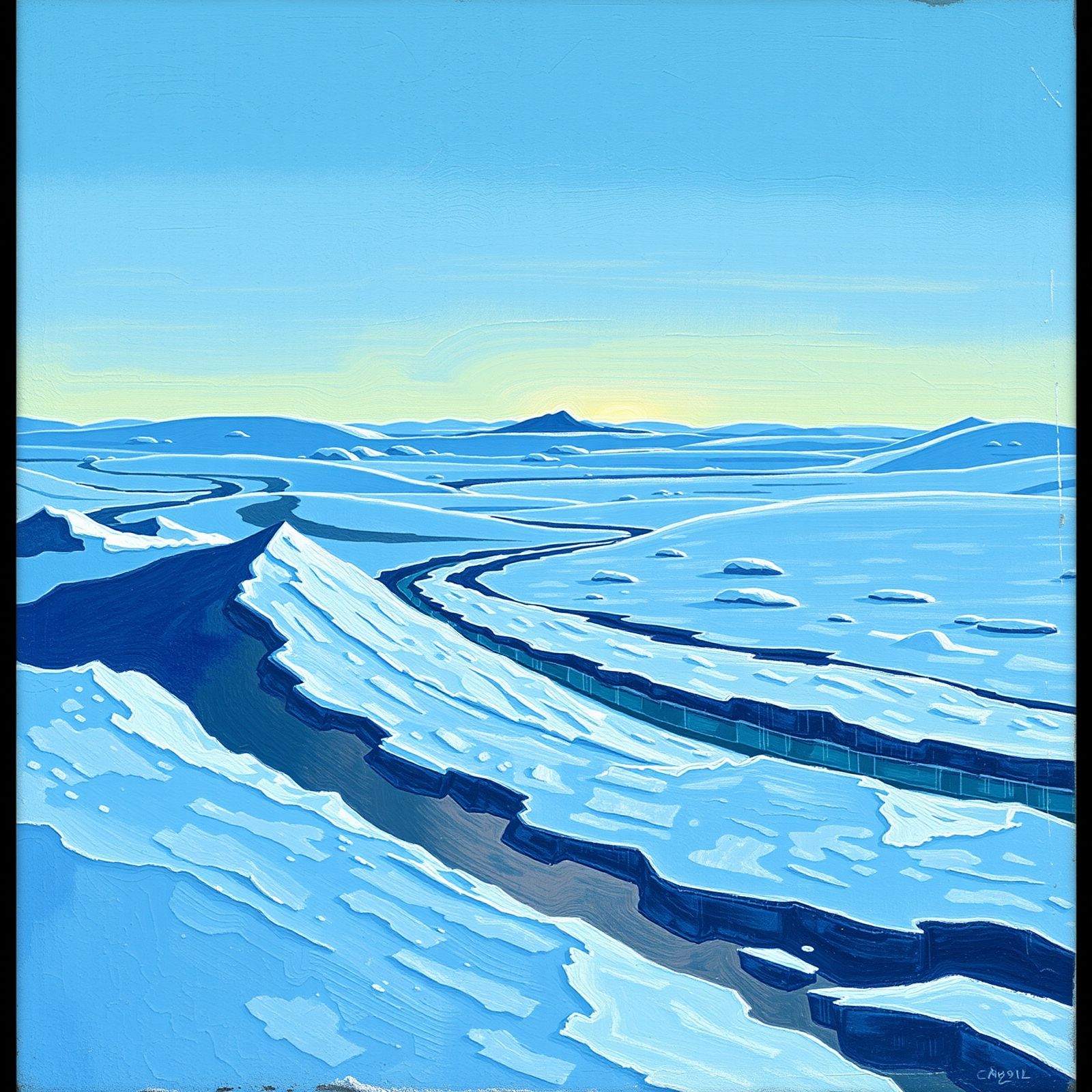 Arctic River Bend at Dusk view 2