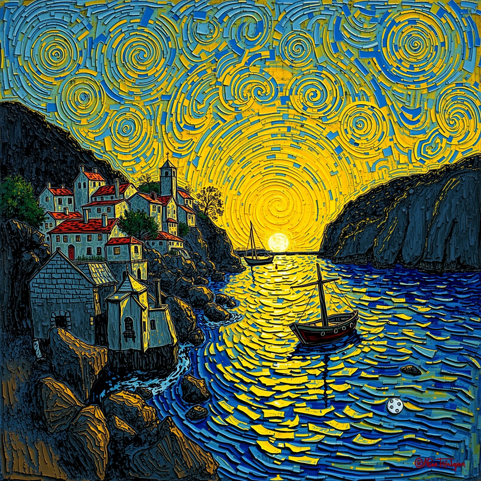 Sunlit Cove at Twilight view 2