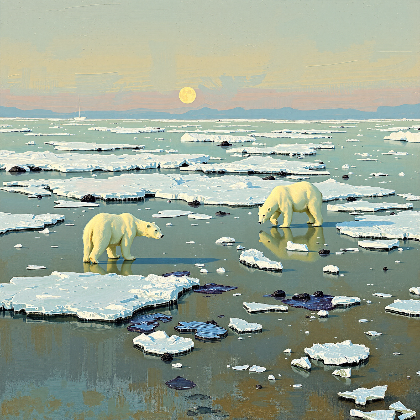 Arctic Wanderers Under the Full Moon view 2