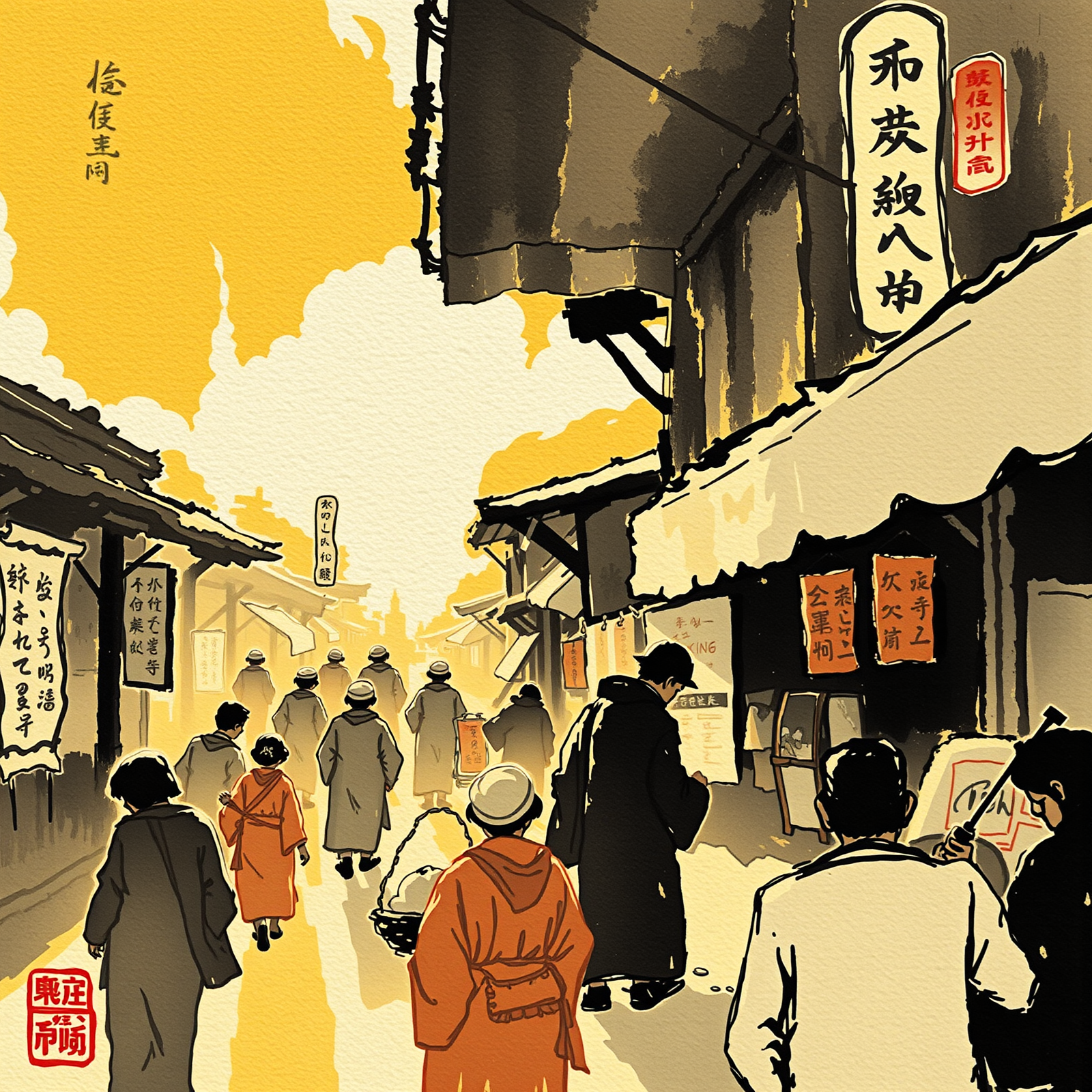 Strolling Through the Yellow-Hued Market view 2