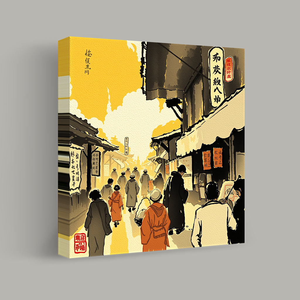 Strolling Through the Yellow-Hued Market view 1