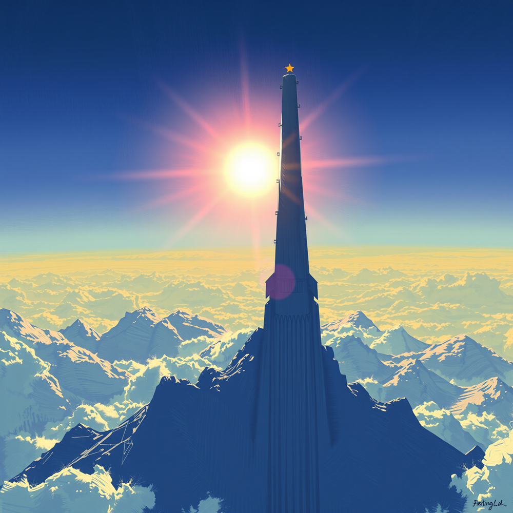 Solitary Spire Above the Clouds view 2