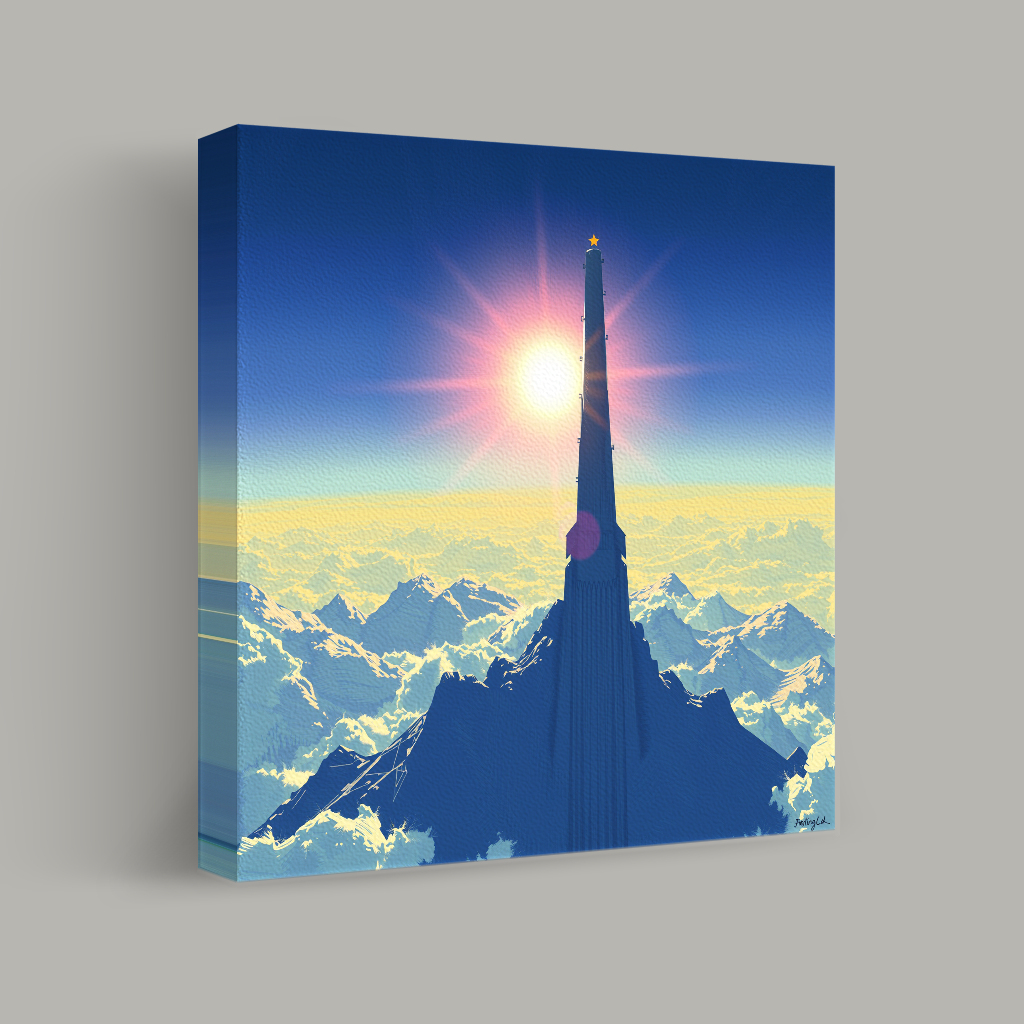 Solitary Spire Above the Clouds view 1