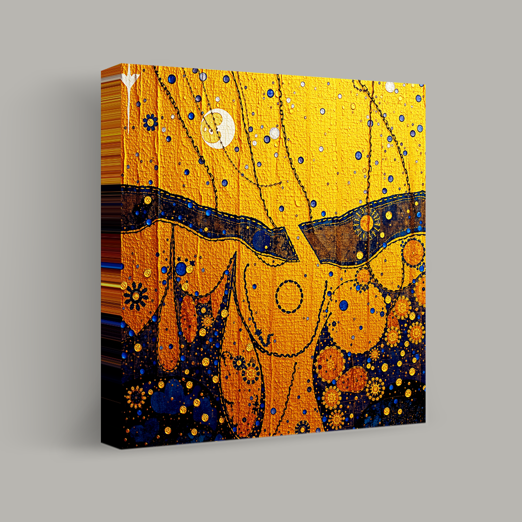 Celestial Tapestry of Gold and Blue view 1