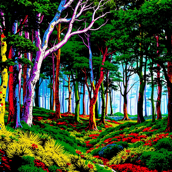 Vibrant Woodland Symphony
