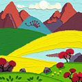 Whimsical Tapestry of Hills thumbnail 2