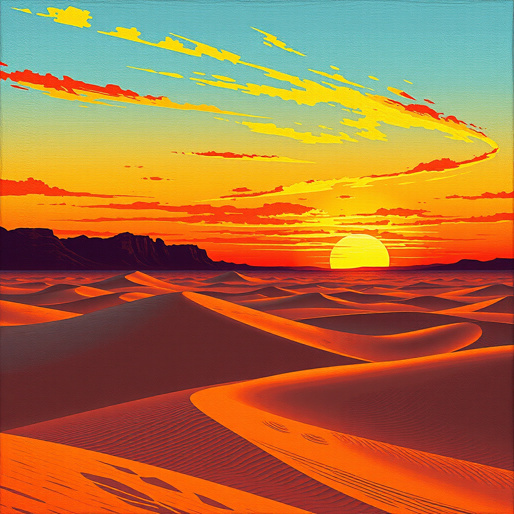 Dunes Beneath the Fiery Sky view 2