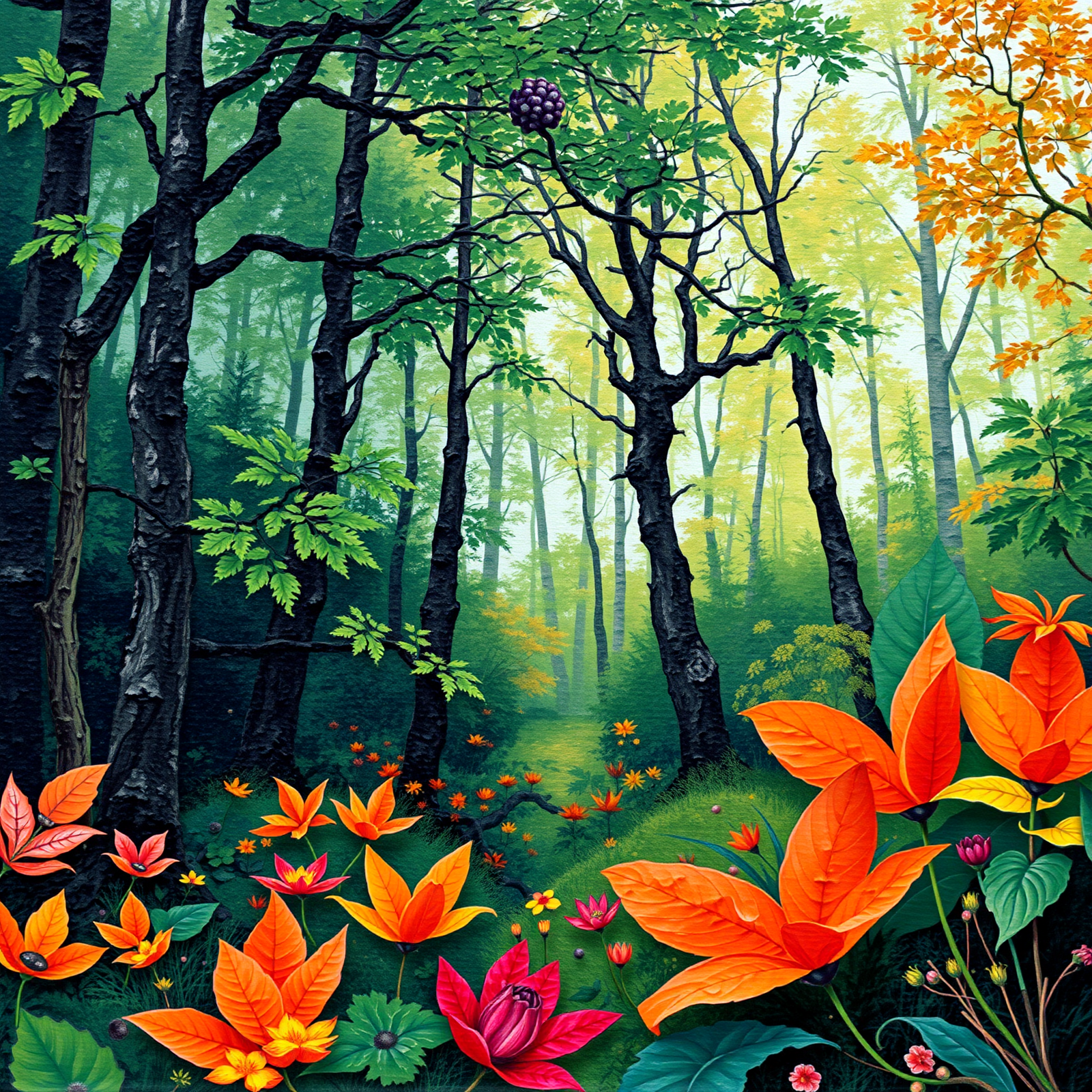 Whispering Grove of Vibrant Colors view 2