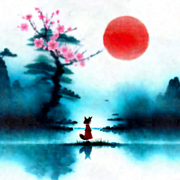 Twilight Reverie by the Cherry Blossom