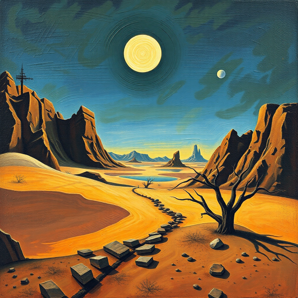 Moonlit Desert Pathway view 2
