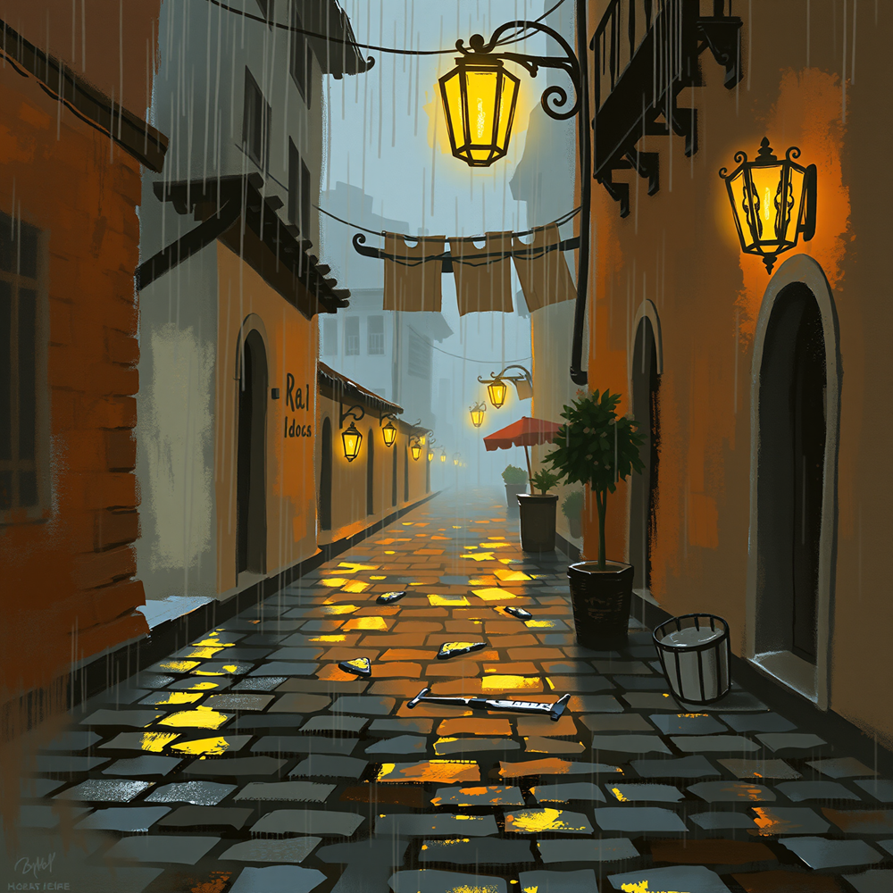 Lanterns in the Rain view 2