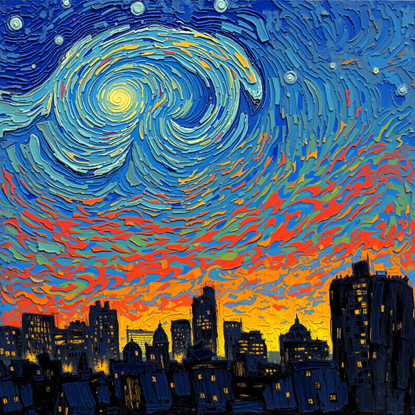 Whirling Night Above the City