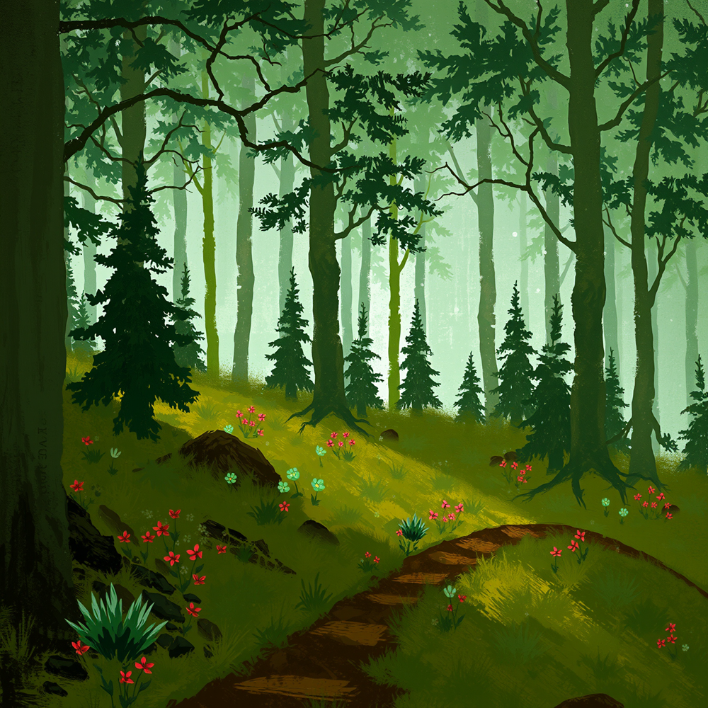 Pathway Through Enchanted Woodland view 2