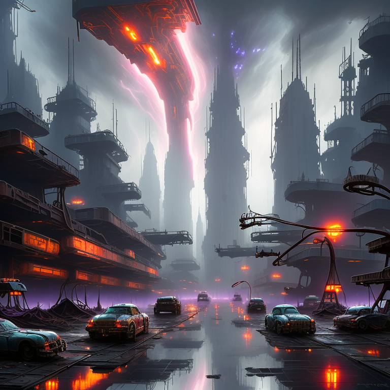 Neon Veins of the Future City view 2