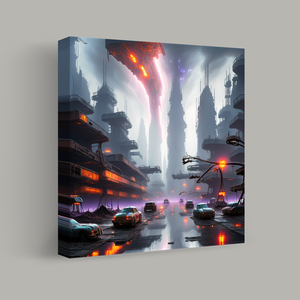 Neon Veins of the Future City view 1