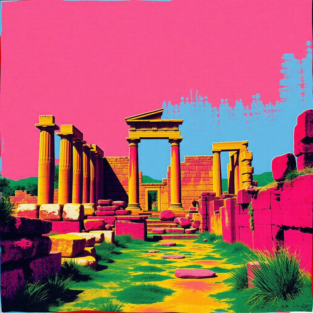 Neon Echoes of Antiquity view 2