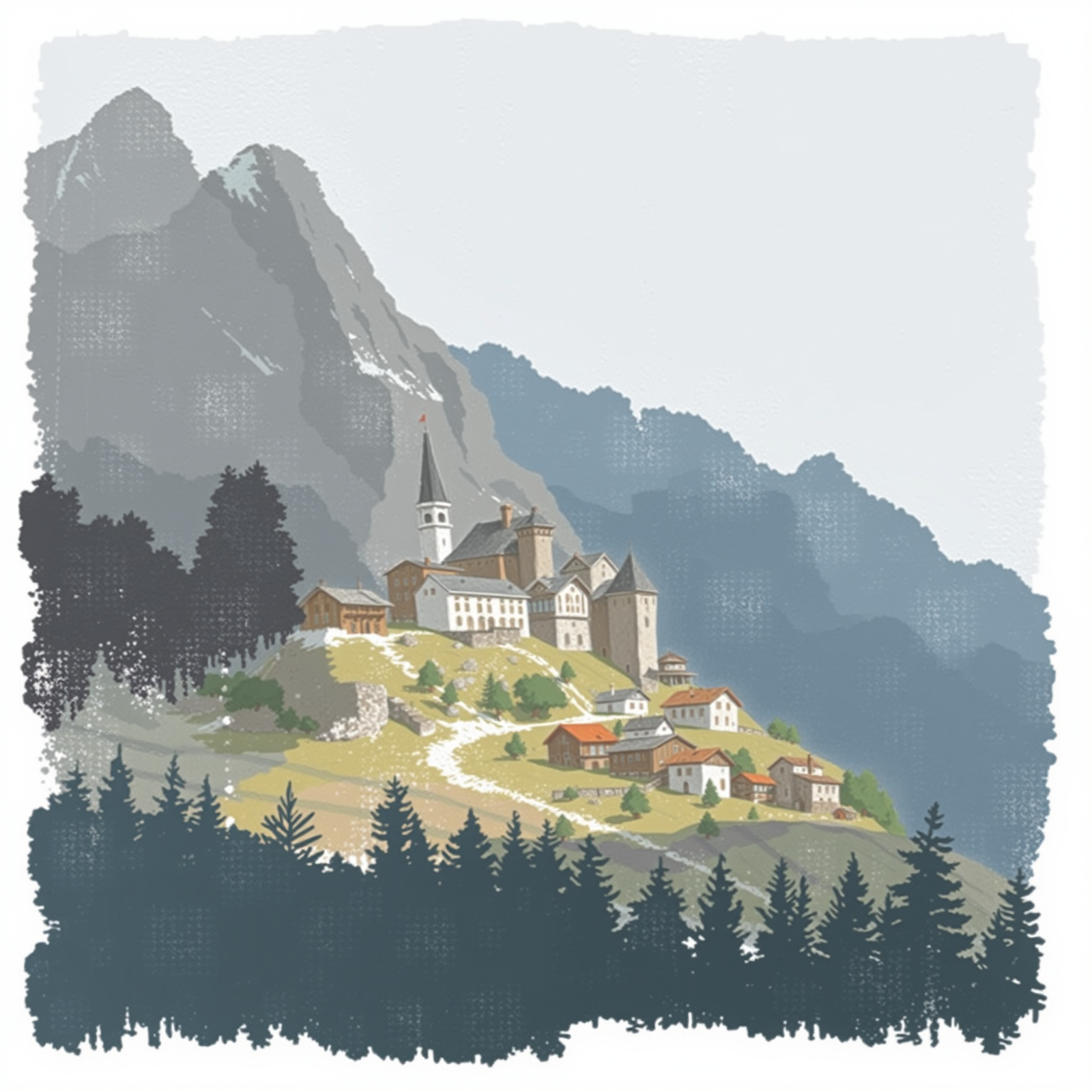 Village Beneath the Peaks view 2