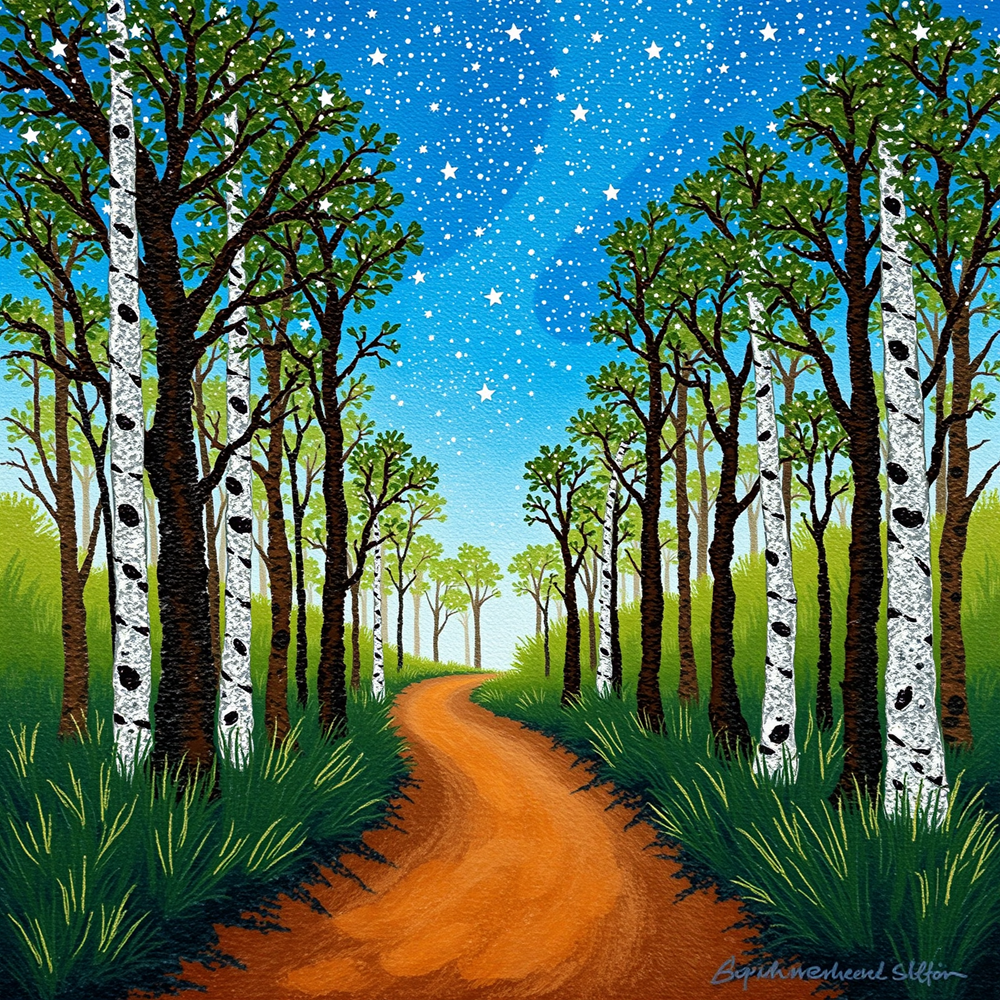 Wandering Through Starlit Woods view 2