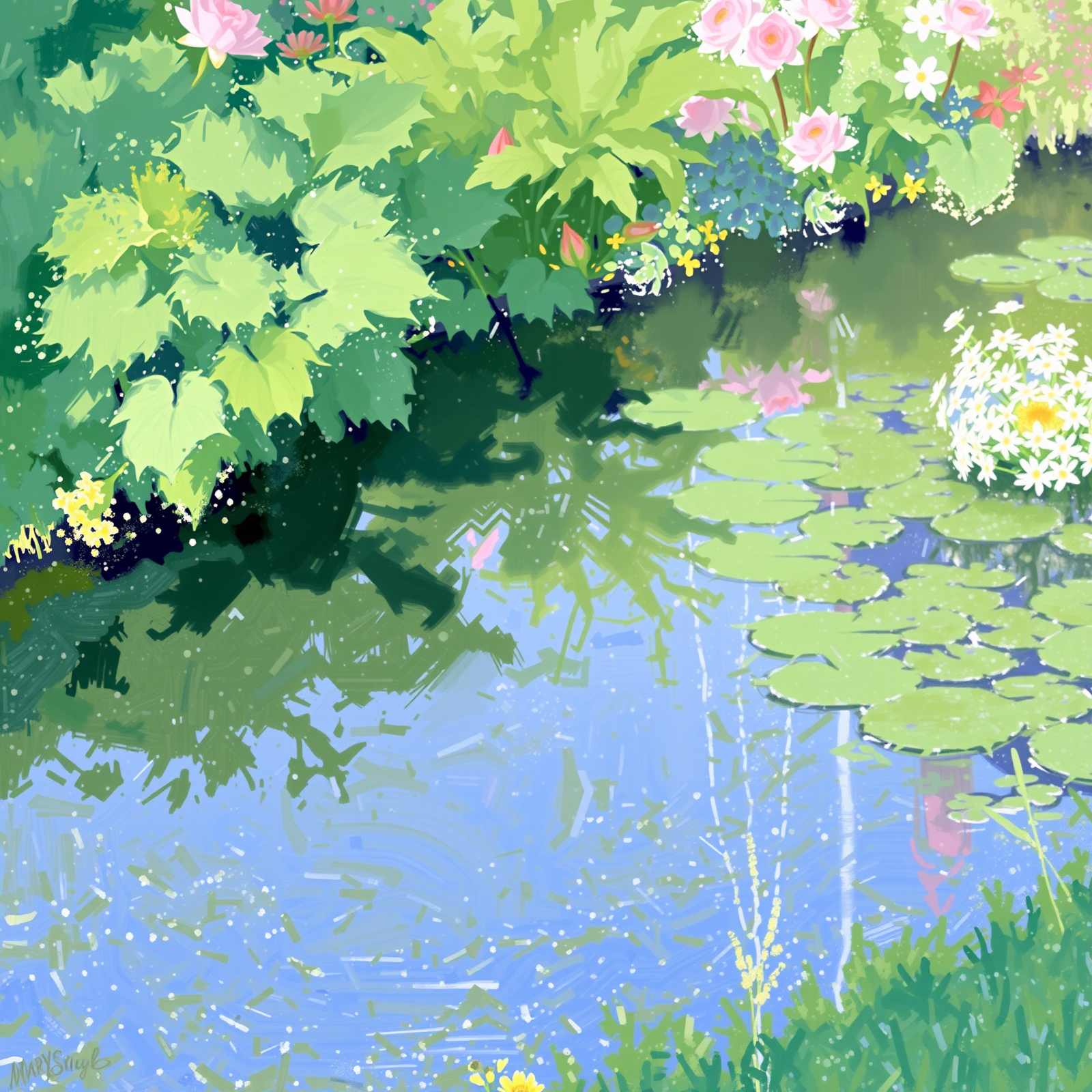 Reflections of a Garden Pond view 2