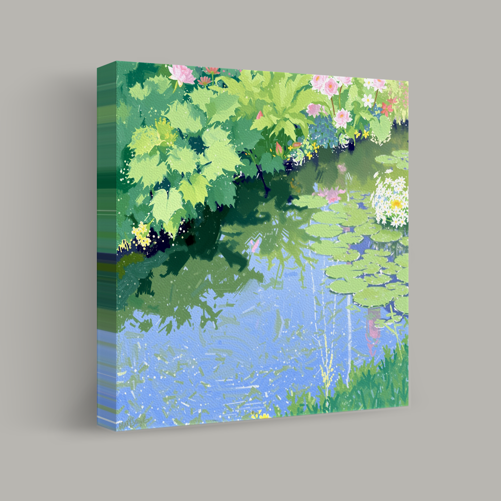 Reflections of a Garden Pond view 1