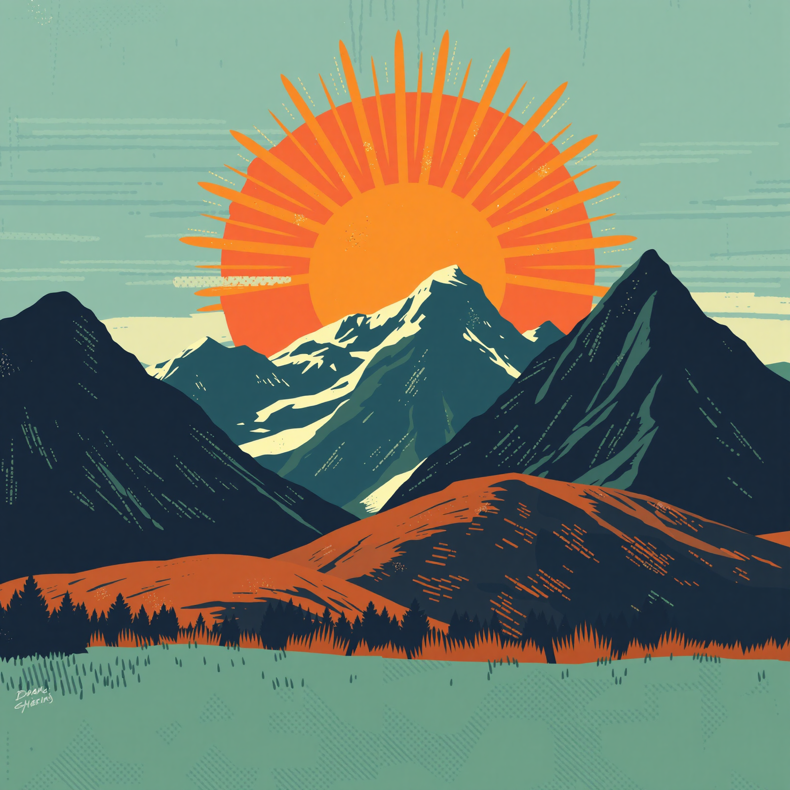 Sunlit Peaks view 2