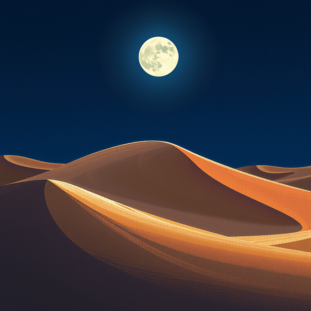 Moonlit Desert Dunes view 2