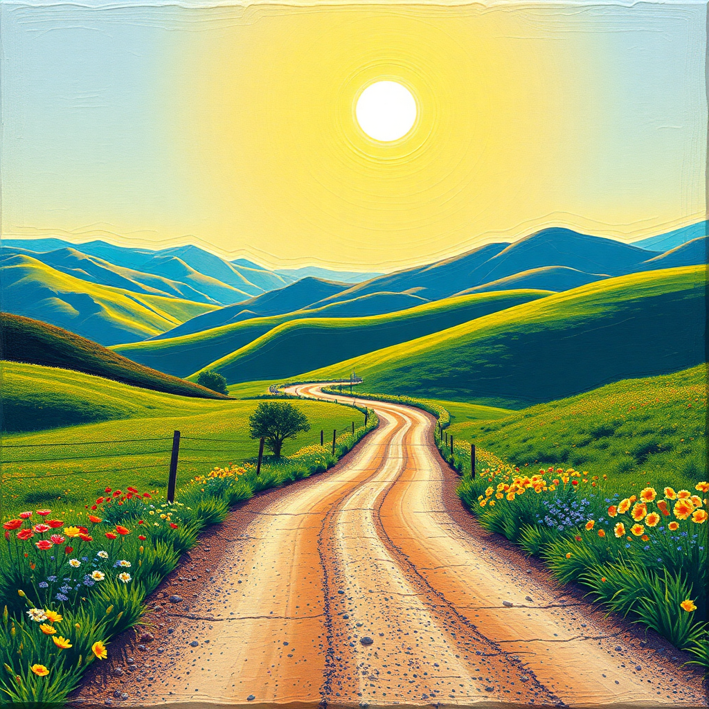 Journey Through Sunlit Hills view 2