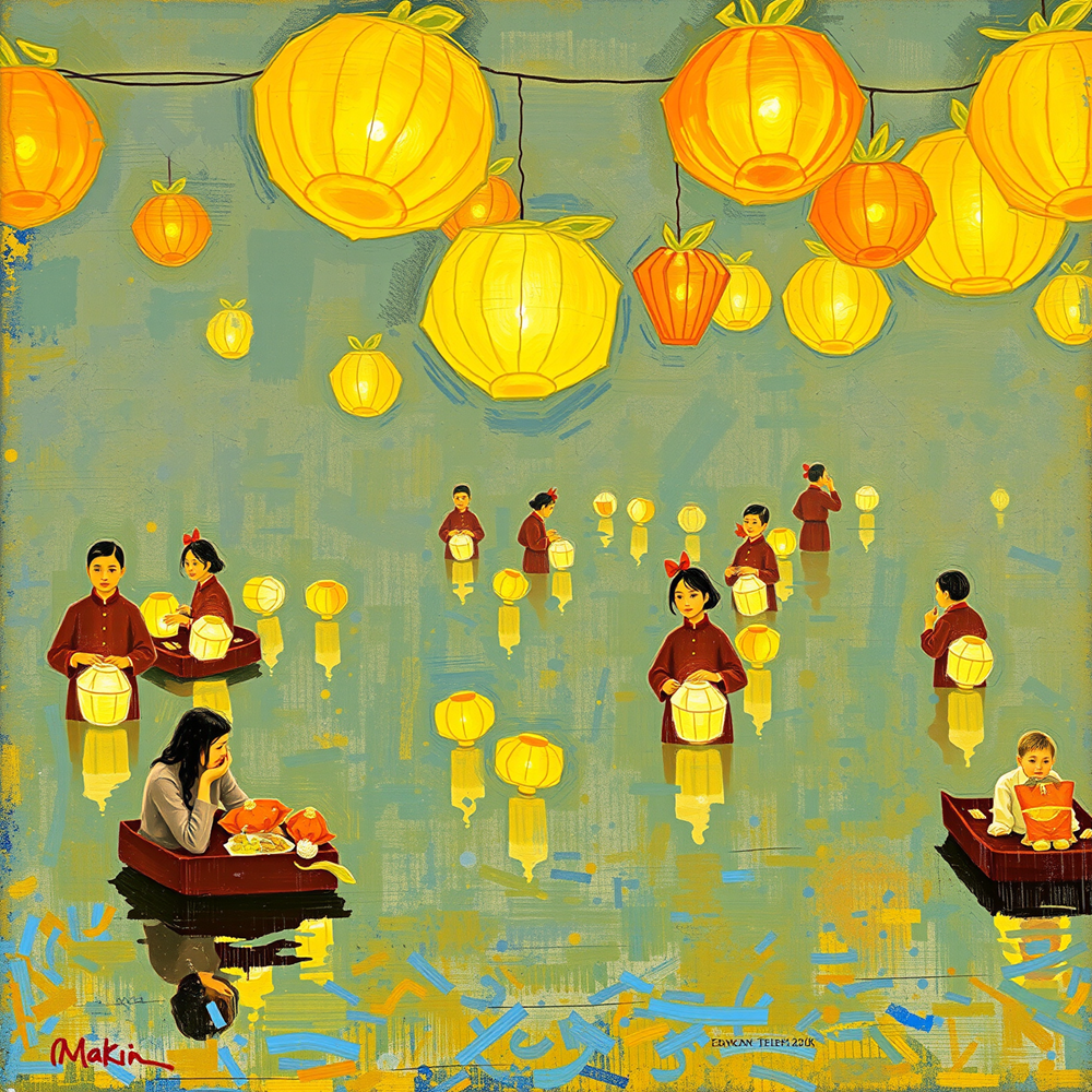 Lanterns on Serenity Lake view 2