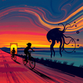 Cycling at Dusk thumbnail 2
