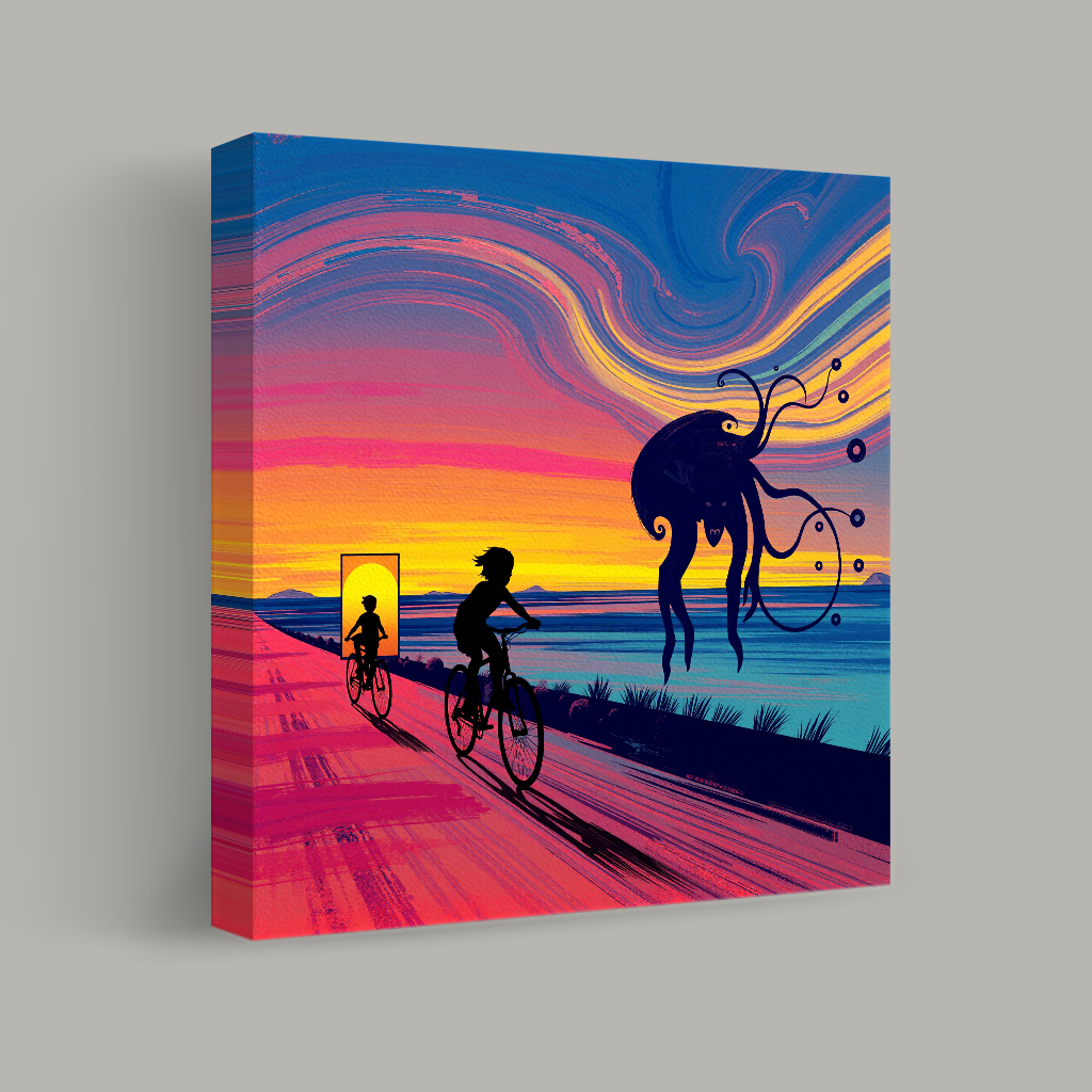 Cycling at Dusk view 1