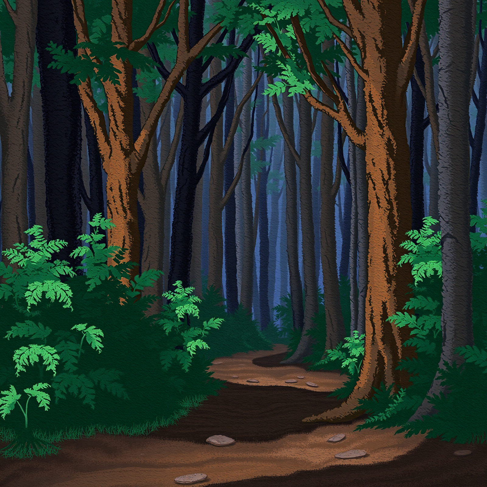 Pathway Through Verdant Woods view 2