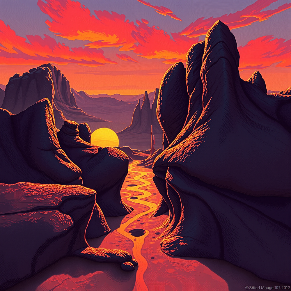 Sunset Over Alien Canyon view 2