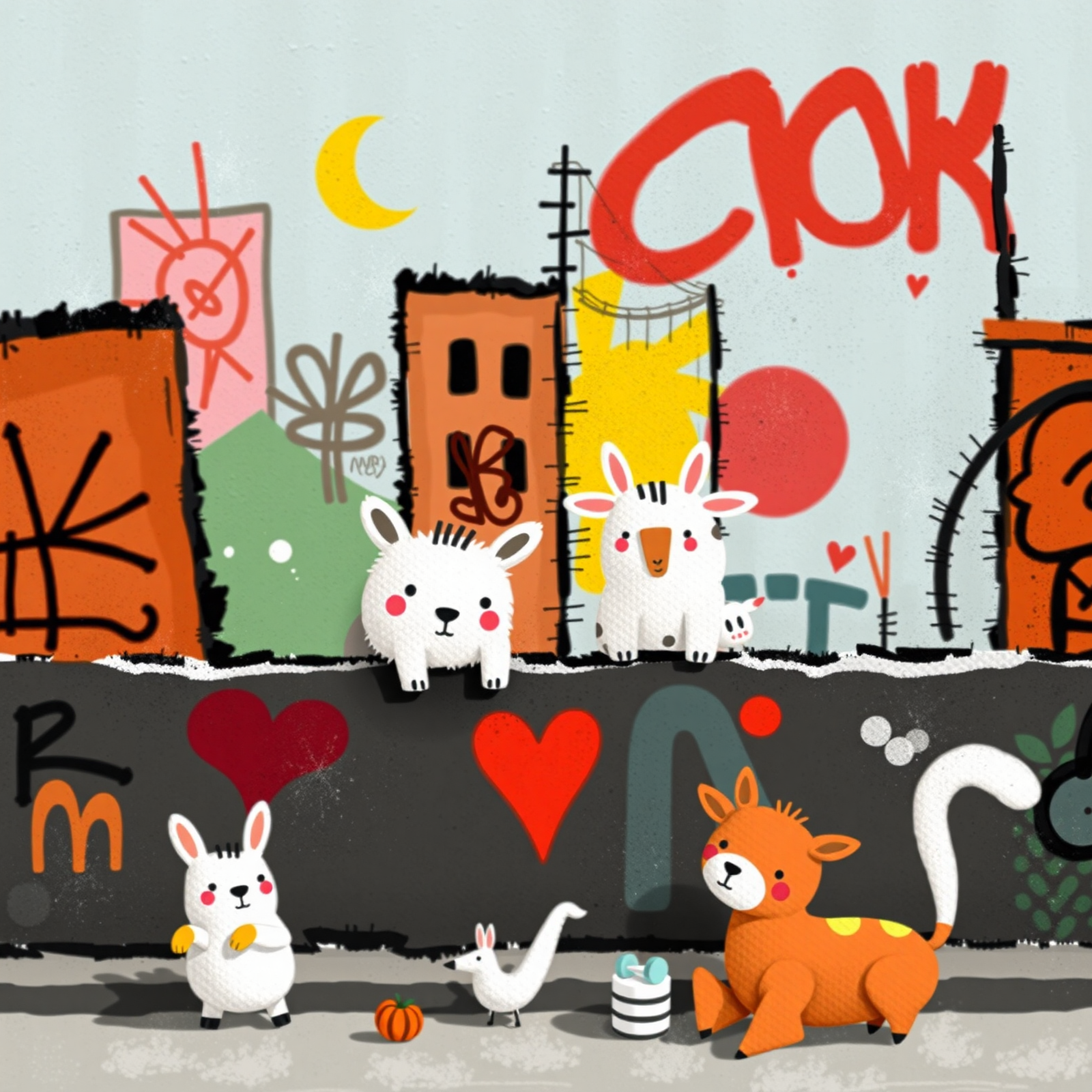 Playful Creatures and Urban Graffiti view 2