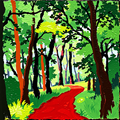 Pathway Through a Vibrant Forest thumbnail 2
