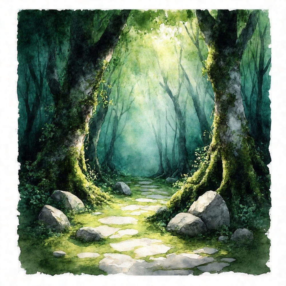 Pathway Through Enchanted Woods view 2
