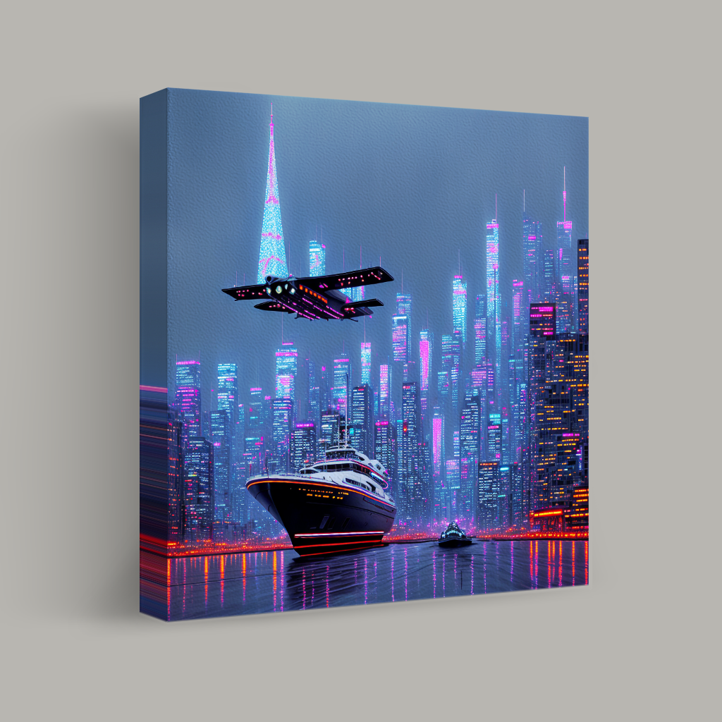 Neon Skies Over Future Waters view 1