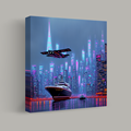 Neon Skies Over Future Waters thumbnail 1